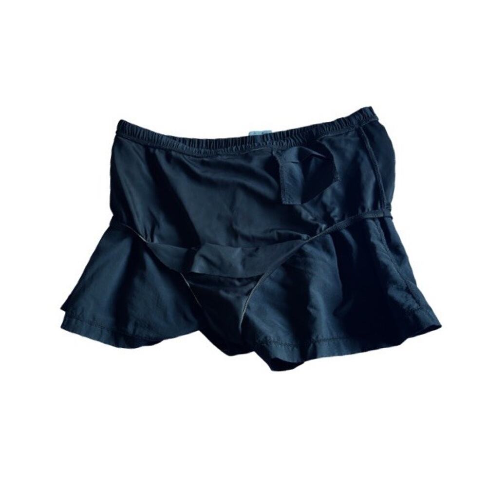 Land’s End Swim Shorts Black Built In Underwear Size 16 Elastic Waist Nylon - Picture 2 of 6